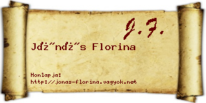 Jónás Florina névjegykártya