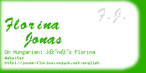 florina jonas business card